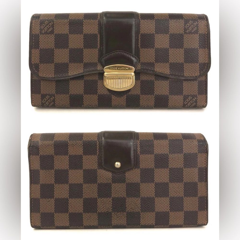 Louis Vuitton Damier Ebene Portefeuille Sistina Long Bifold Wallet